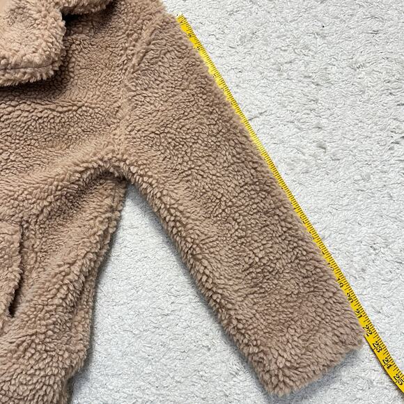 Vigoss Faux Fur Teddy Bear Snap Up Coat Fuzzy Sherpa Cozy With Pockets Sz: L - Picture 6 of 10